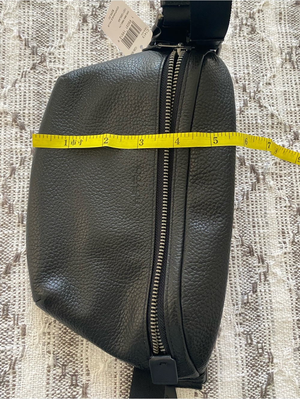 Coach Grande Black Pebbled Leather Belt Bag - Picture 8 of 9